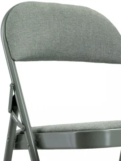 Składane krzesło metalowe tapicerowane zielone * HowHomely Sale