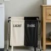 Składany kosz na pranie z 2 komorami - LIGHT / DARK