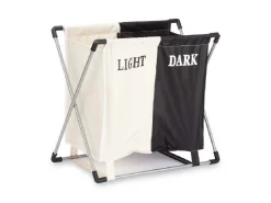 Składany kosz na pranie z 2 komorami - LIGHT / DARK