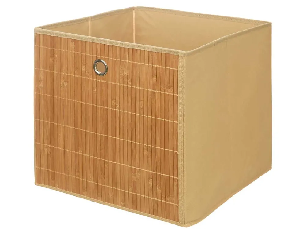 Składany kosz bambusowy front 32×32 cm beż * KIPIT