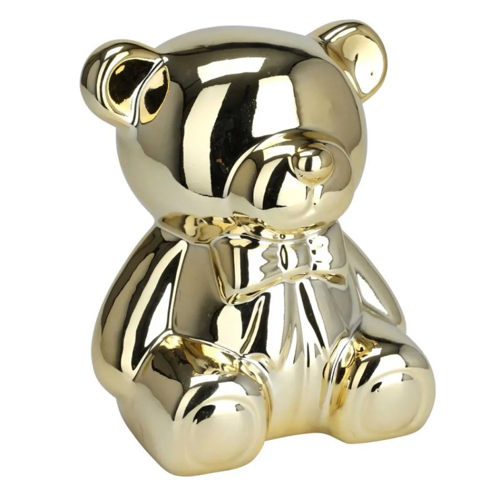 Skarbonka ceramiczna Miś złota * H&S Decoration Discount