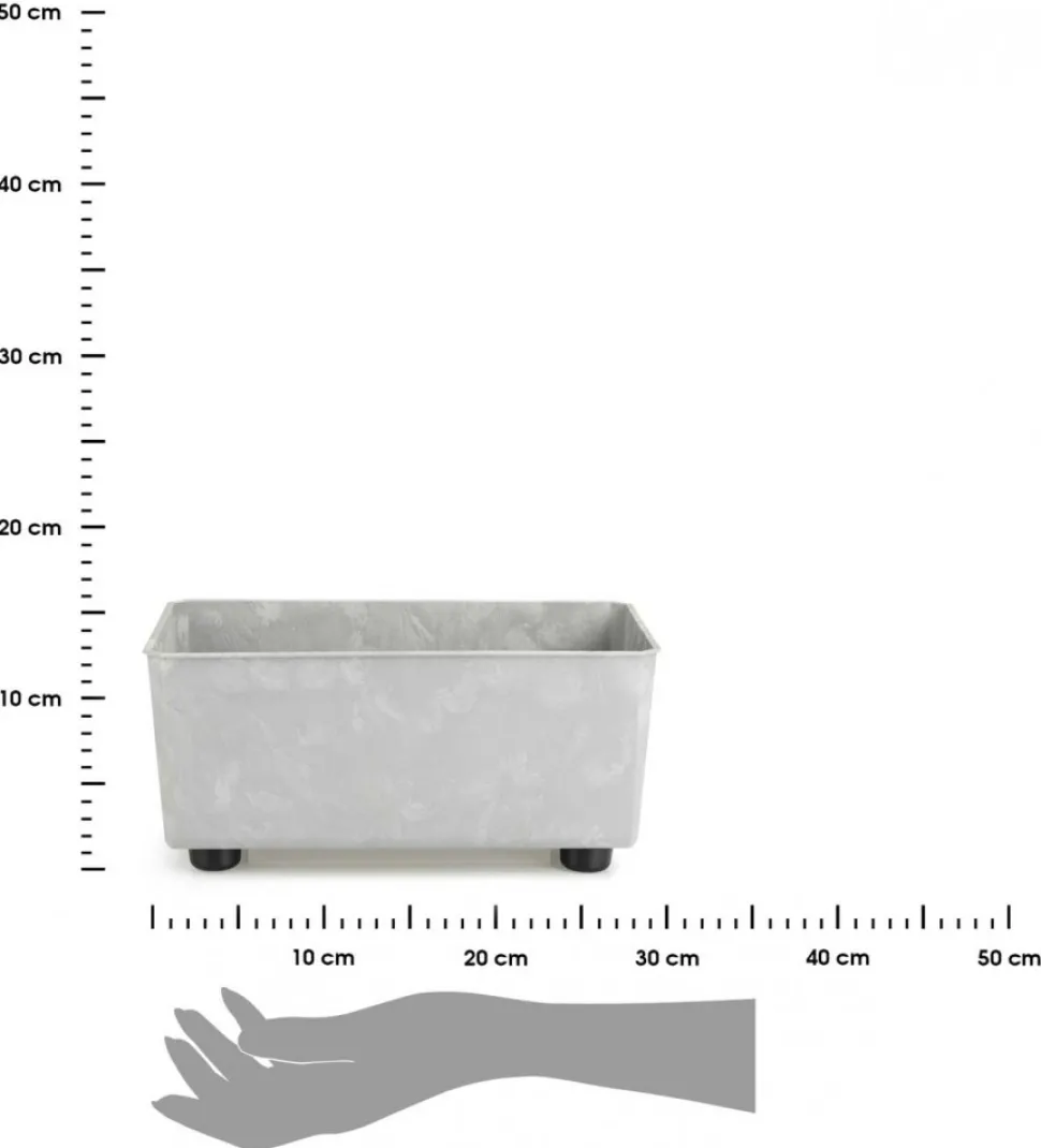 Skrzynka na kwiaty Salvia szary beton 28,5x17 cm