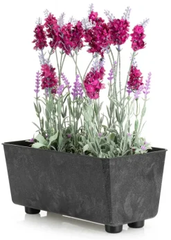 Skrzynka na kwiaty Salvia czarny beton 28,5x17 cm