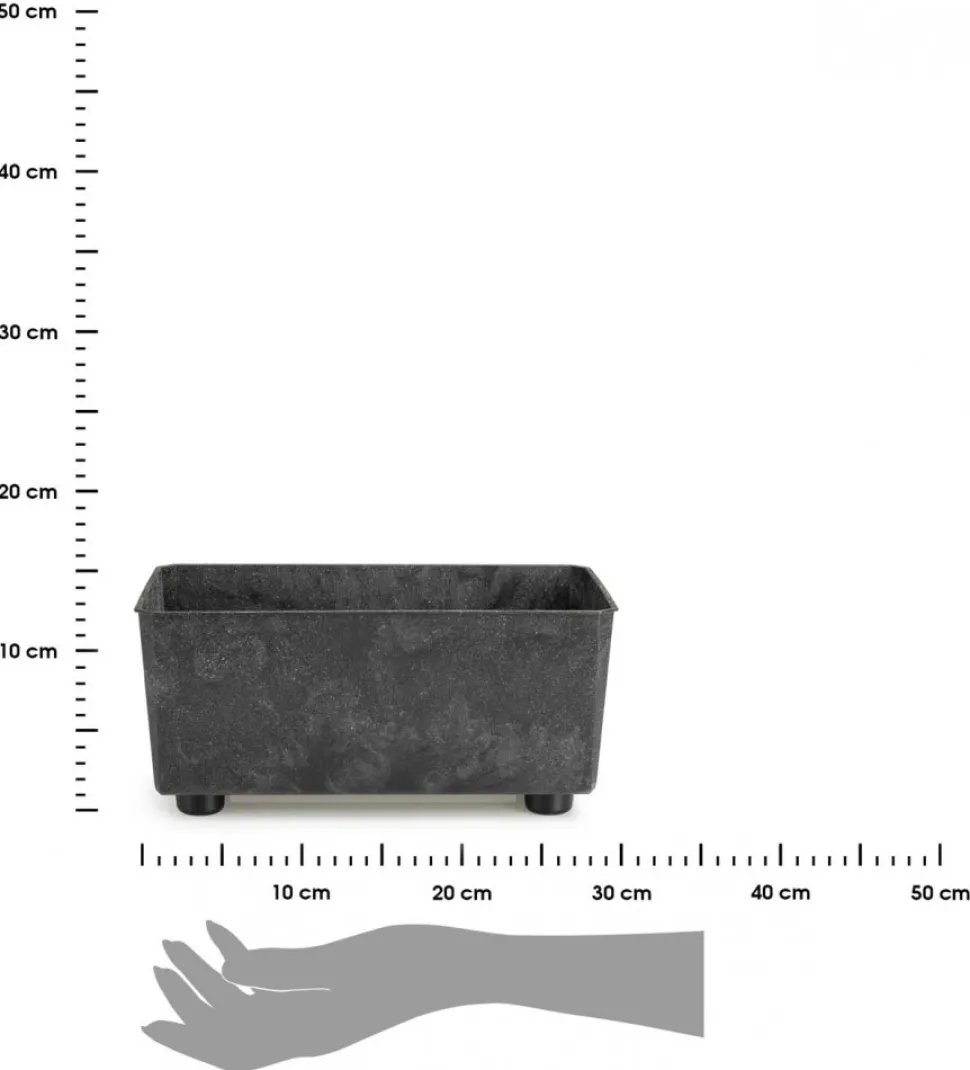 Skrzynka na kwiaty Salvia czarny beton 28,5x17 cm
