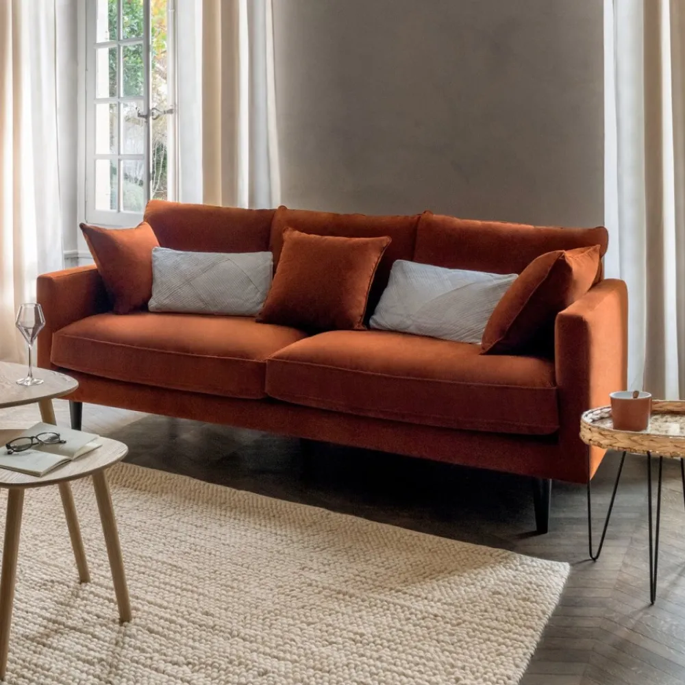 Sofa 3-osobowa Candice velvet bursztyn * Atmosphera Hot