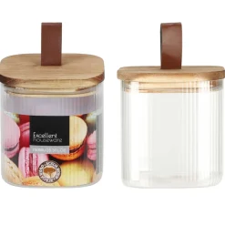 Słoik szklany z drewnianą pokrywką 750 ml * Excellent Houseware Online