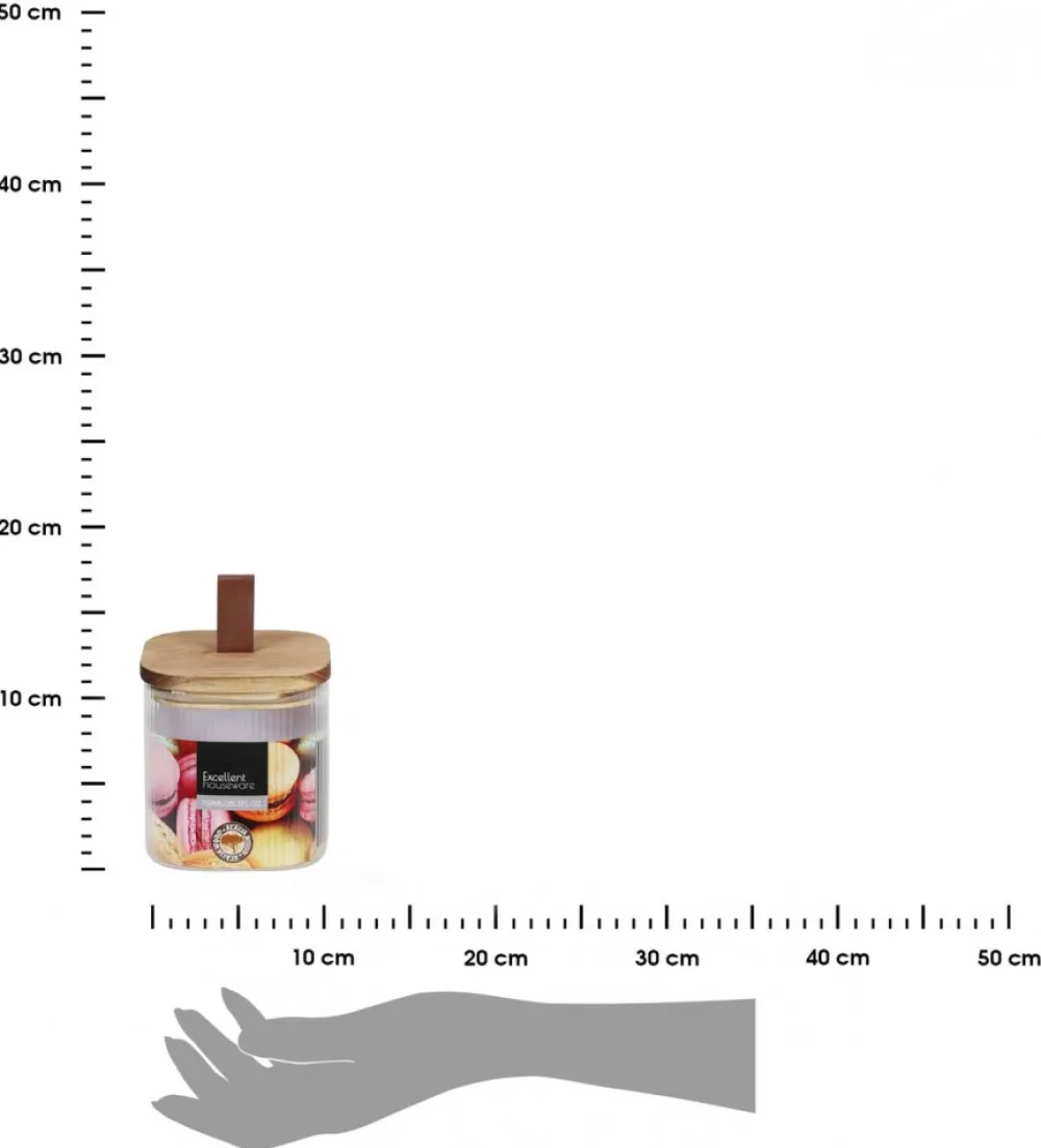 Słoik szklany z drewnianą pokrywką 750 ml * Excellent Houseware Online