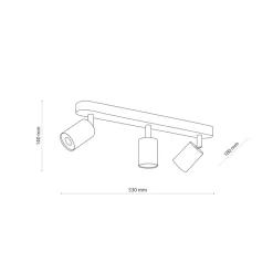 Spot TOP WOOD Brązowy Czarny 3xGU10 * TK Lighting Best