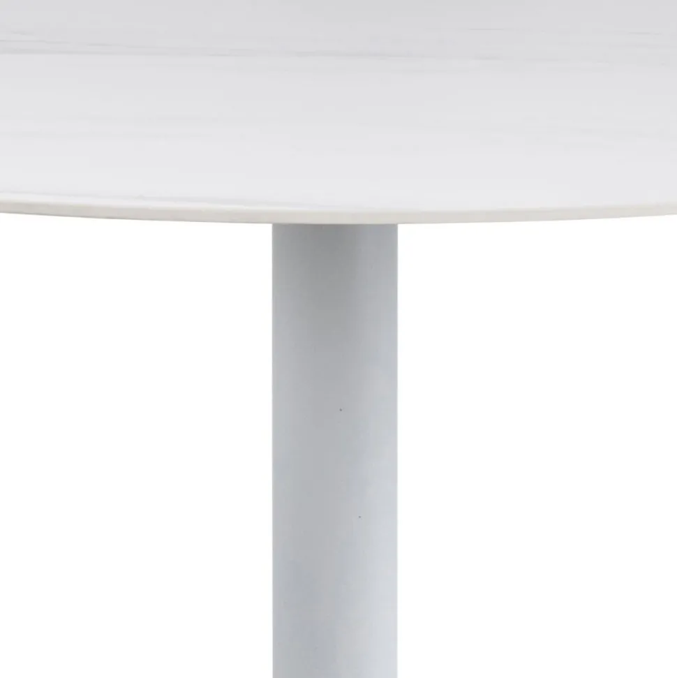 Stół barowy ceramiczny blat 80 cm Malta biały