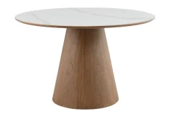 Stół RILEY 120 cm okrągły marmur orzech