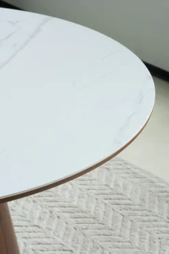 Stół RILEY 120 cm okrągły marmur orzech