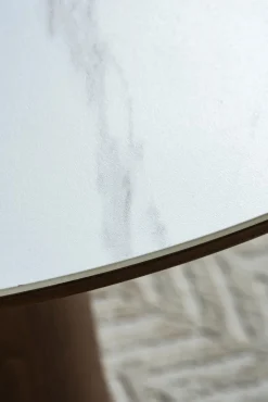 Stół RILEY 120 cm okrągły marmur orzech