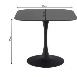 Stół z ceramicznycm blatem 90 cm Malta czarny