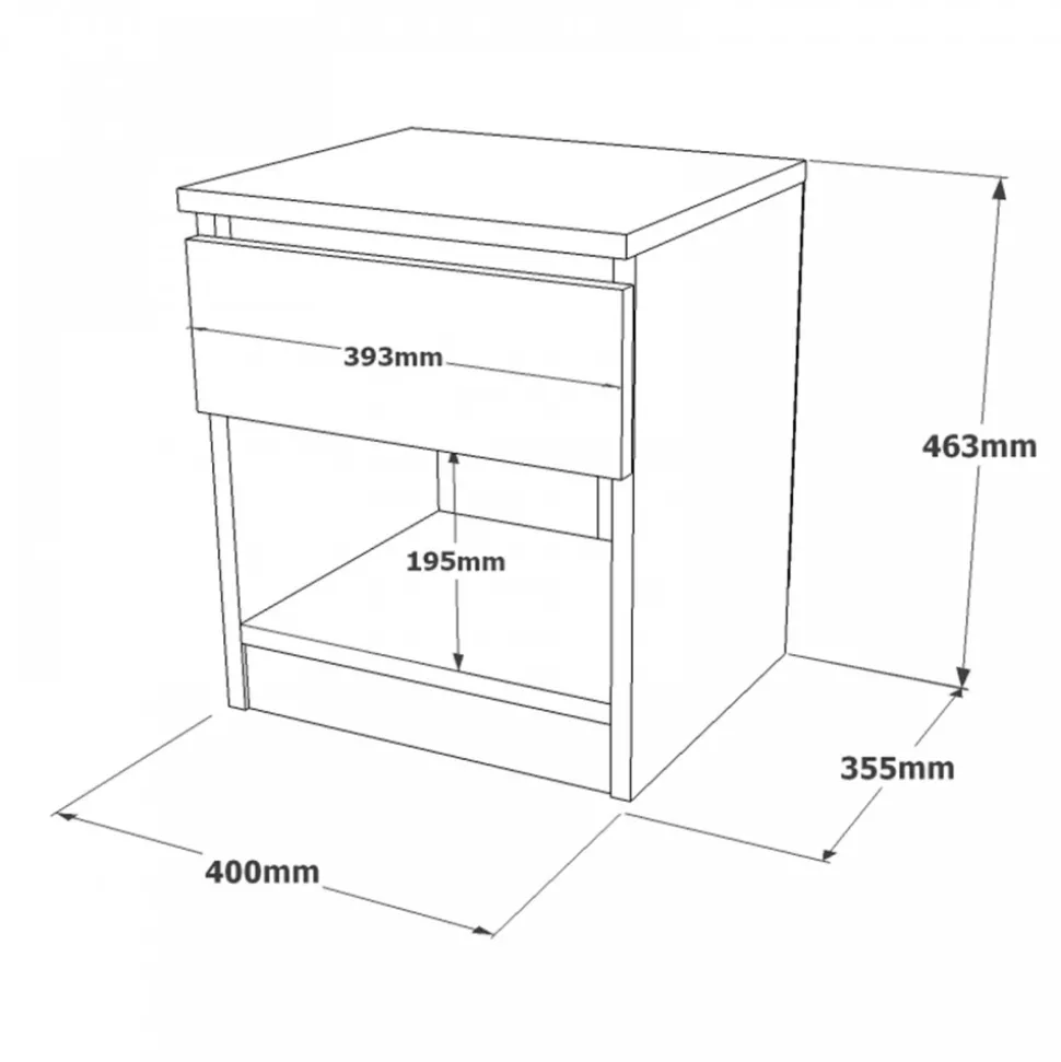 Stabilna szafka nocna LUVIO kolor dąb