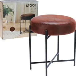 Stołek na metalowym stelażu z miękkim siedziskiem 36 x h40 cm