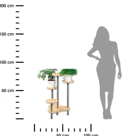 Stojak na cztery kwiaty dąb sonoma 72 cm