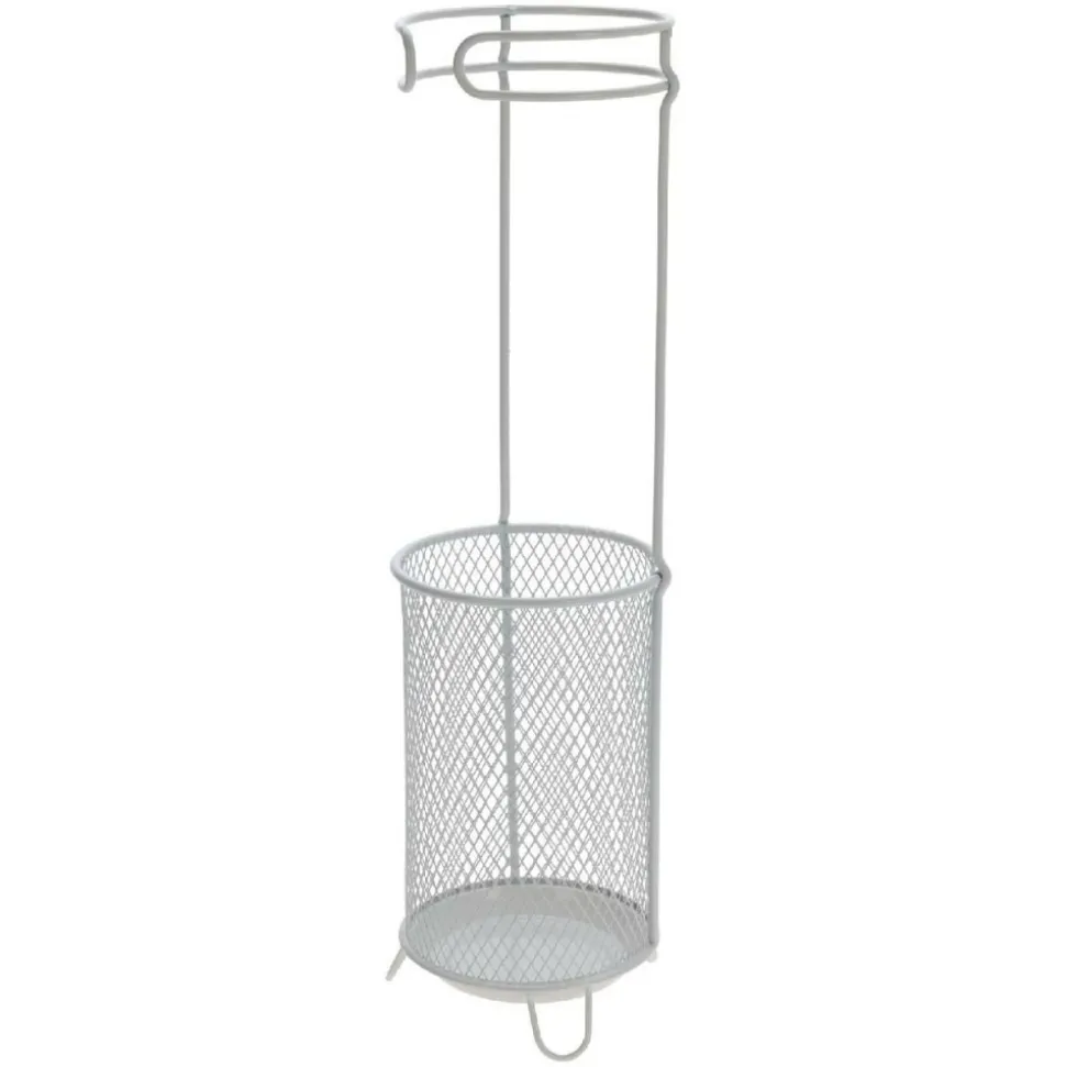 Stojak na parasole metalowy – biały 50 cm