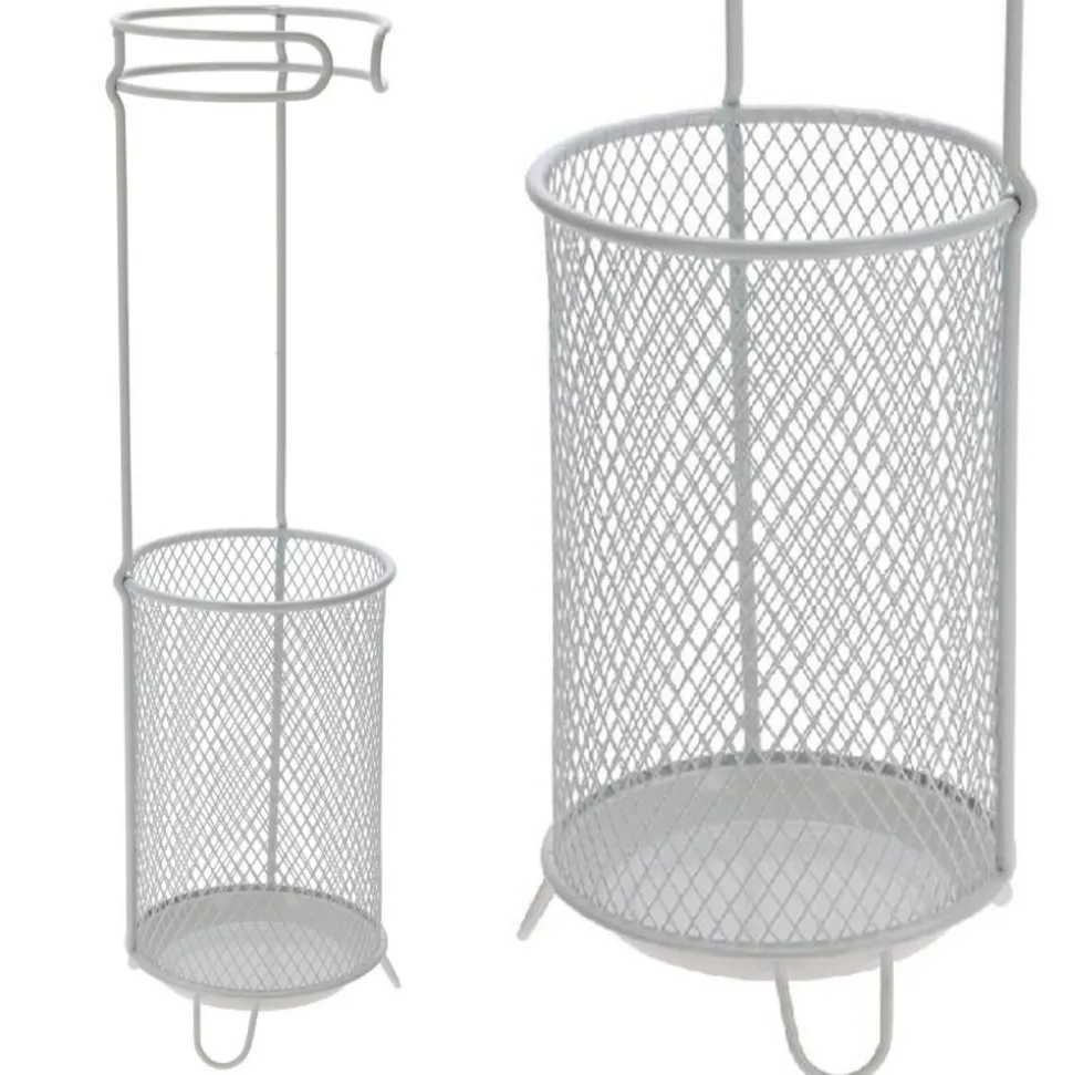 Stojak na parasole metalowy – biały 50 cm