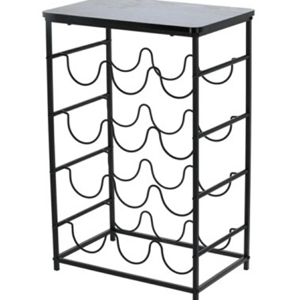 Stojak na wino z czarnym blatem 40x26xh60 cm