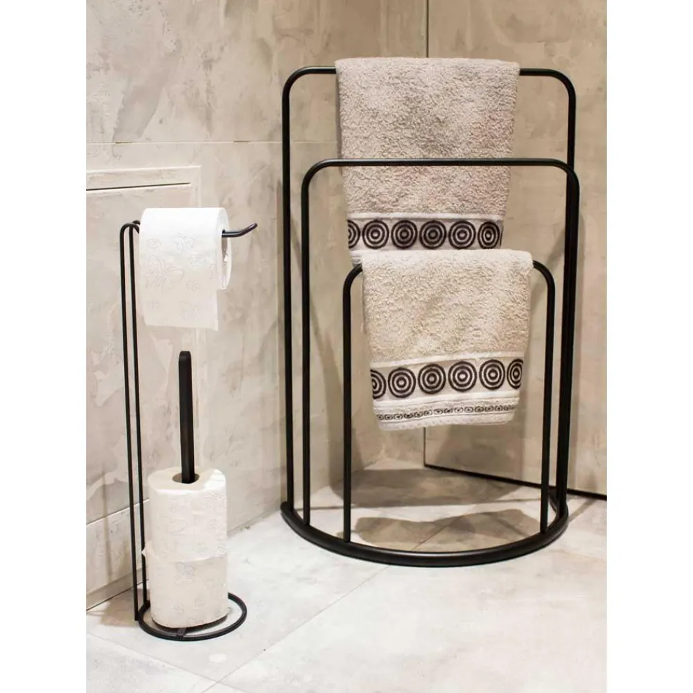 Stojak łazienkowy na ręczniki czarny * Bathroom Solutions New