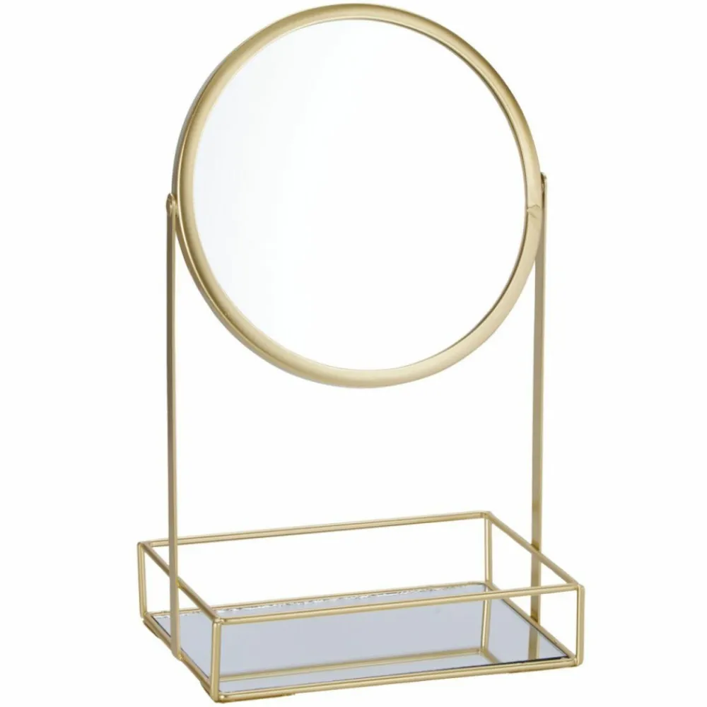 Stojak na biżuterię z lusterkiem w kolorze złota * HowHomely Clearance