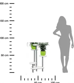 Stojak na cztery kwiaty biały 72 cm * Kesper