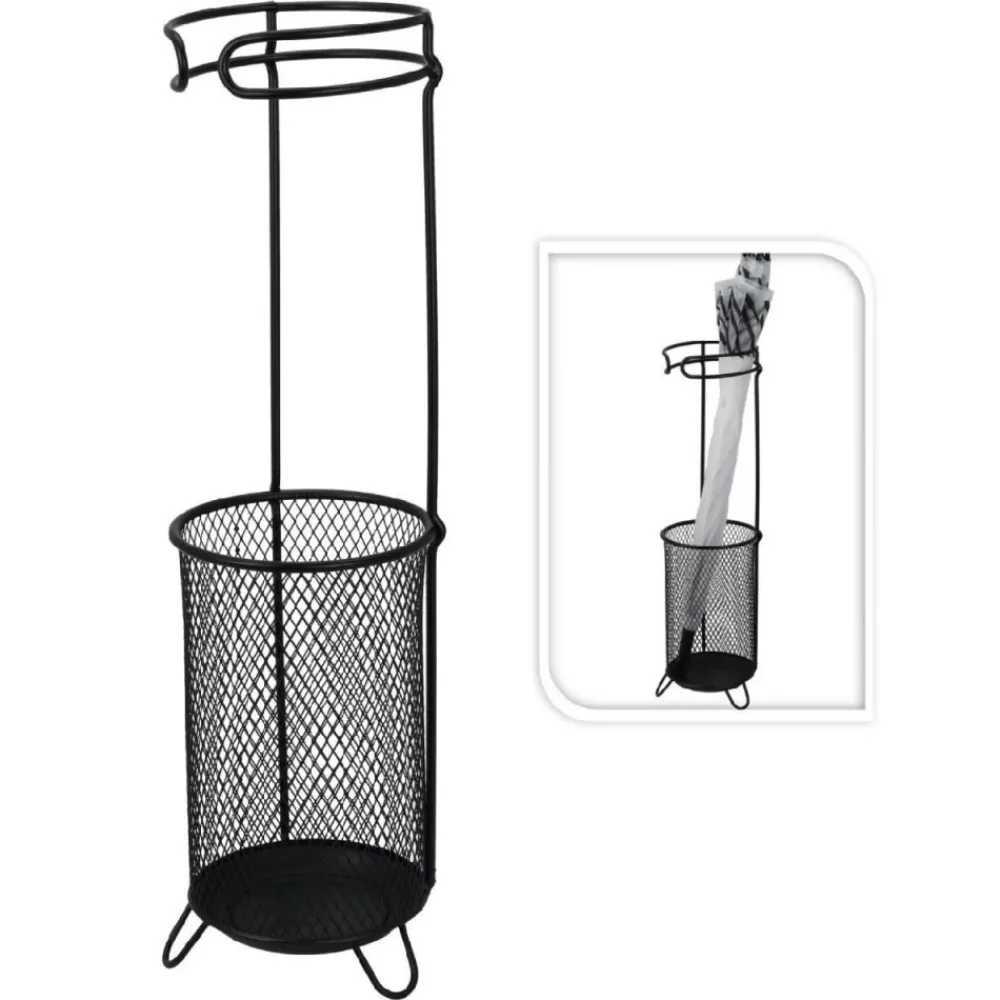 Stojak na parasole metalowy – czarny 50 cm * H&S Decoration Sale