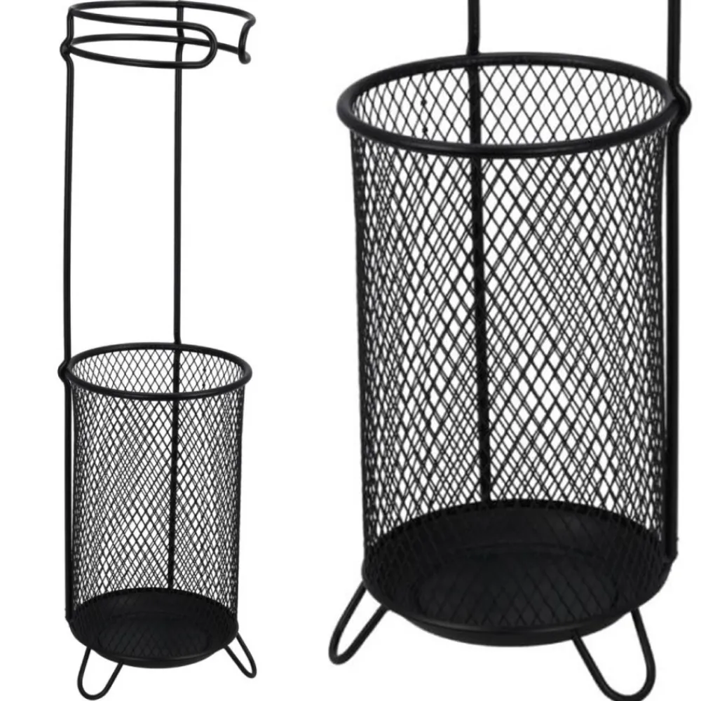 Stojak na parasole metalowy – czarny 50 cm * H&S Decoration Sale