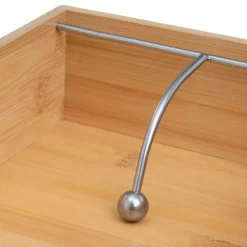 Stojak na serwetki bambusowy 19x19x7 z dociskiem * HowHomely Sale