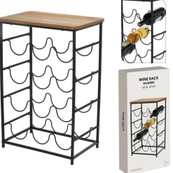 Stojak na wino z brązowym blatem 40x26xh60 cm * H&S Decoration Sale