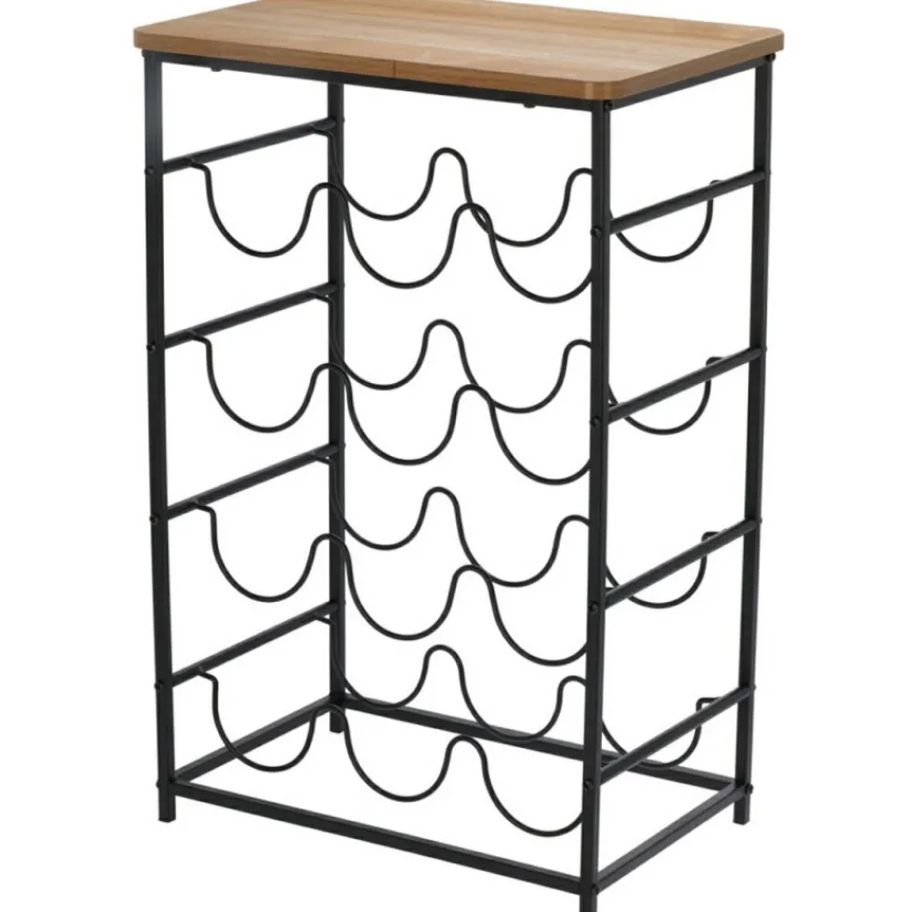 Stojak na wino z brązowym blatem 40x26xh60 cm * H&S Decoration Sale