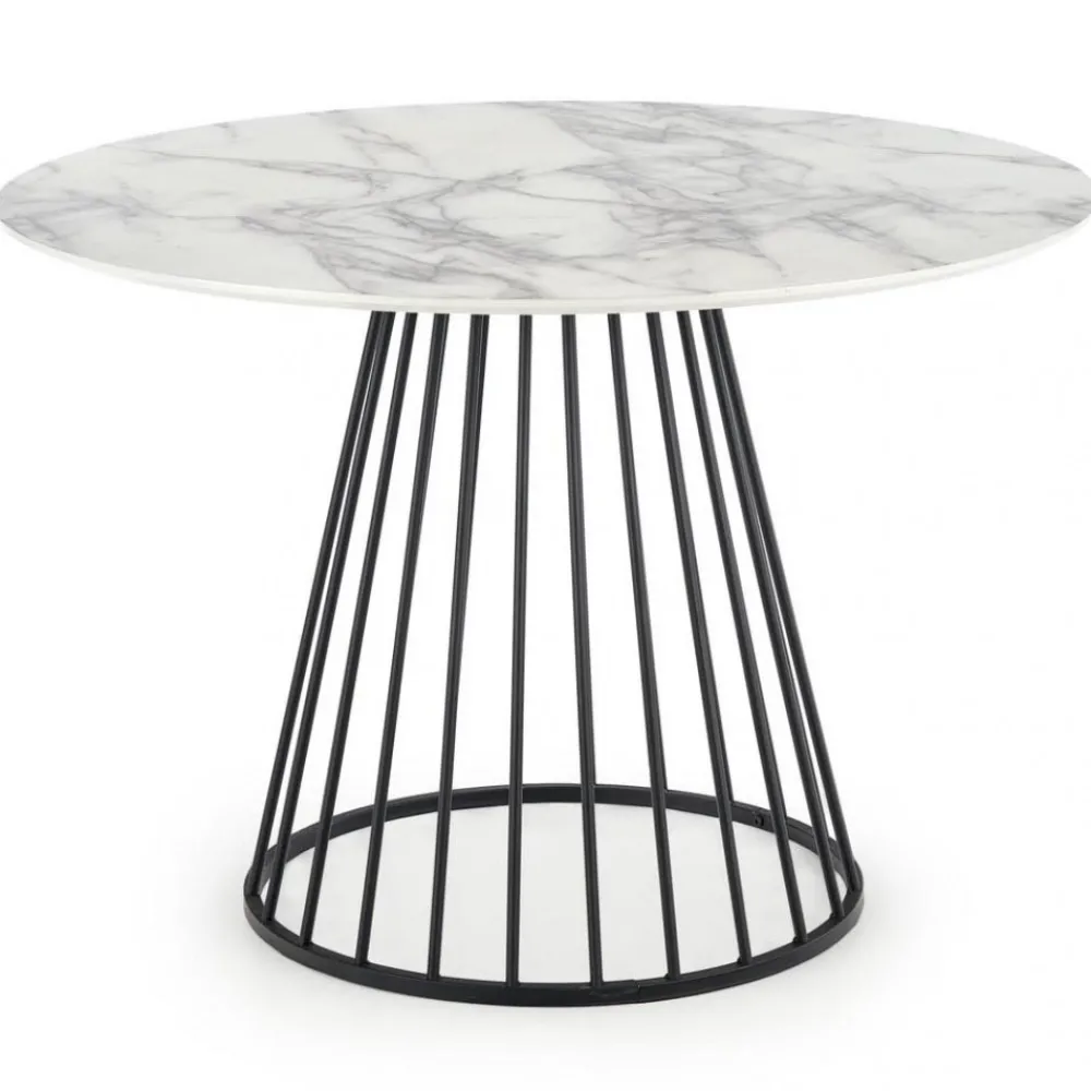 Stół okrągły Brodway White Marble 110 cm * Halmar Clearance