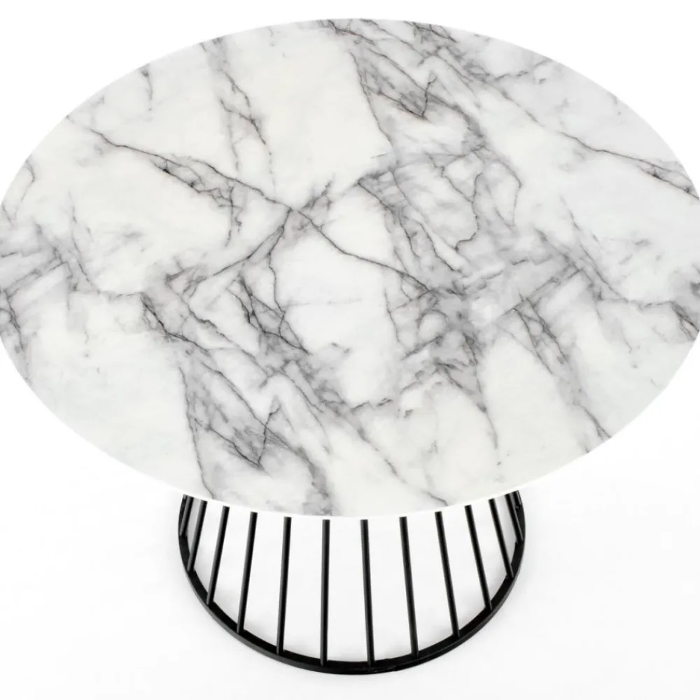 Stół okrągły Brodway White Marble 110 cm * Halmar Clearance