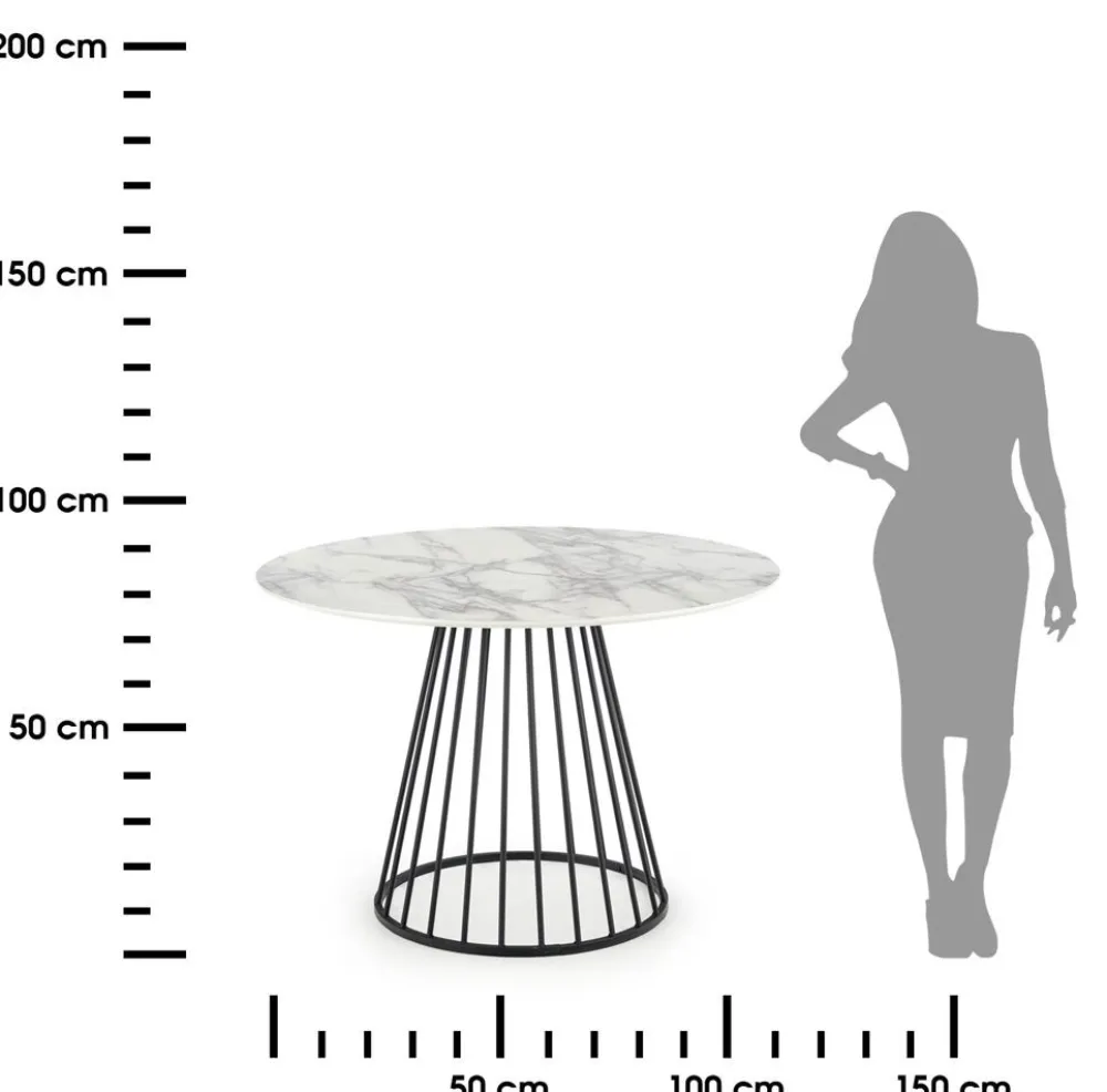 Stół okrągły Brodway White Marble 110 cm * Halmar Clearance
