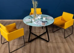 Stół okrągły Tika Black 110 cm * HowHomely Discount