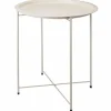 Stolik boczny metalowy beżowy 47xh50 cm