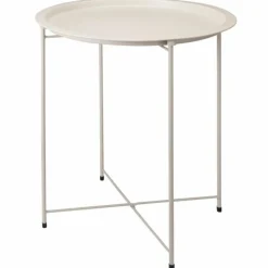 Stolik boczny metalowy beżowy 47xh50 cm