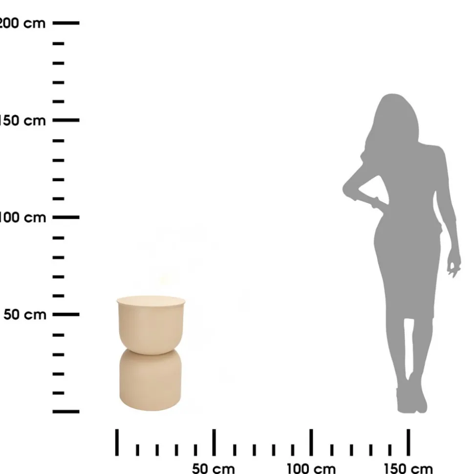 Stolik boczny piaskowy o nowoczesnym kształcie h46 cm