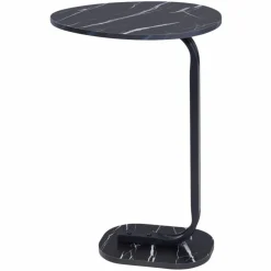 Stolik boczny z blatem w czarnym marmurze h59 cm