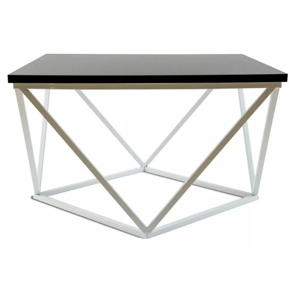 Stolik kawowy Curved 60 cm biało czarny