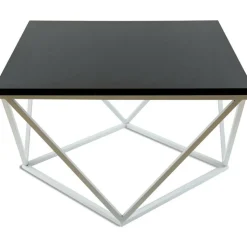 Stolik kawowy Curved 60 cm biało czarny