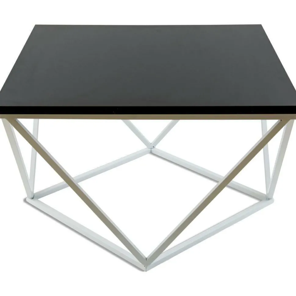 Stolik kawowy Curved 60 cm biało czarny