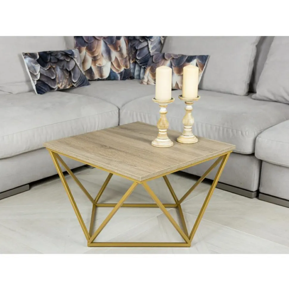 Stolik kawowy Curved 60 cm złoty ciemny