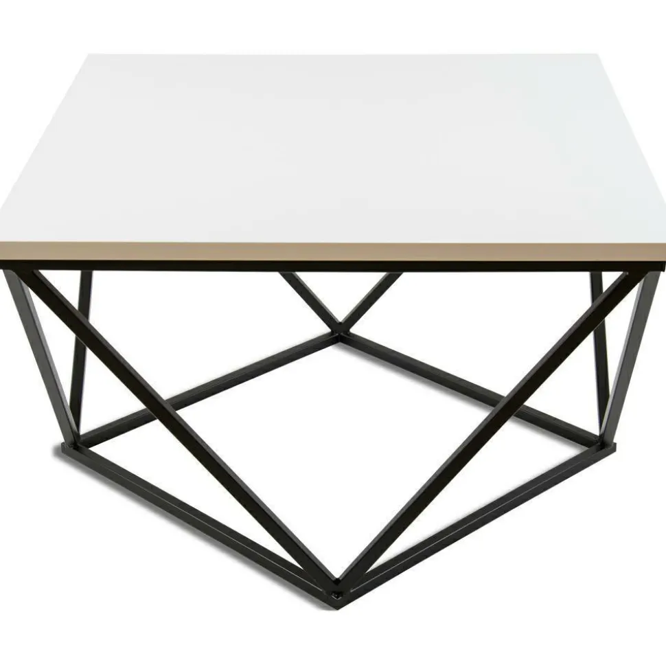 Stolik kawowy Curved 60 cm czarno biały