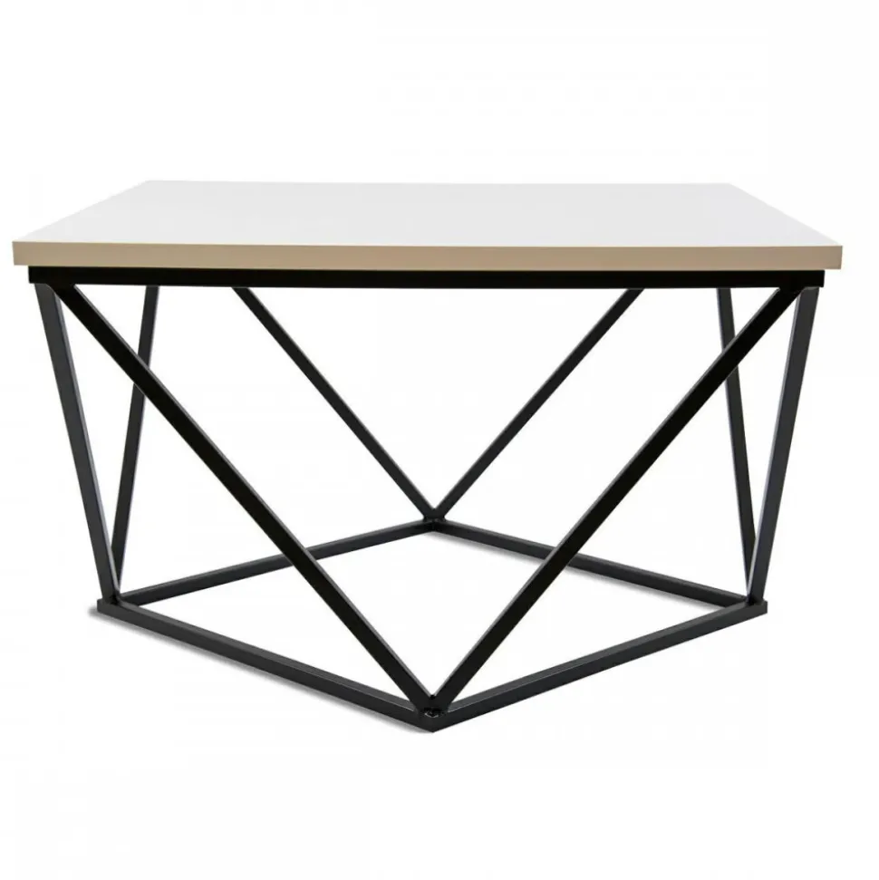 Stolik kawowy Curved 60 cm czarno biały
