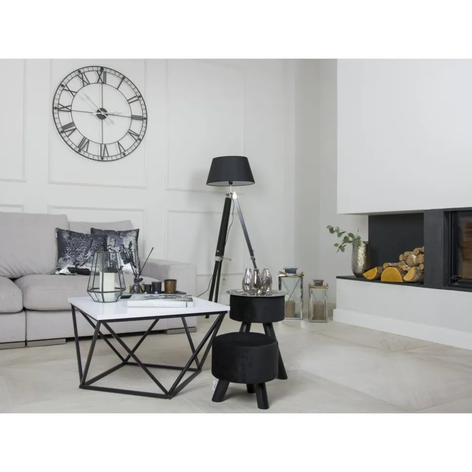 Stolik kawowy Curved 60 cm czarno biały