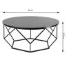 Stolik kawowy Diamond 90 cm czarny LOFT