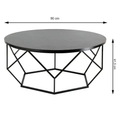 Stolik kawowy Diamond 90 cm czarny LOFT