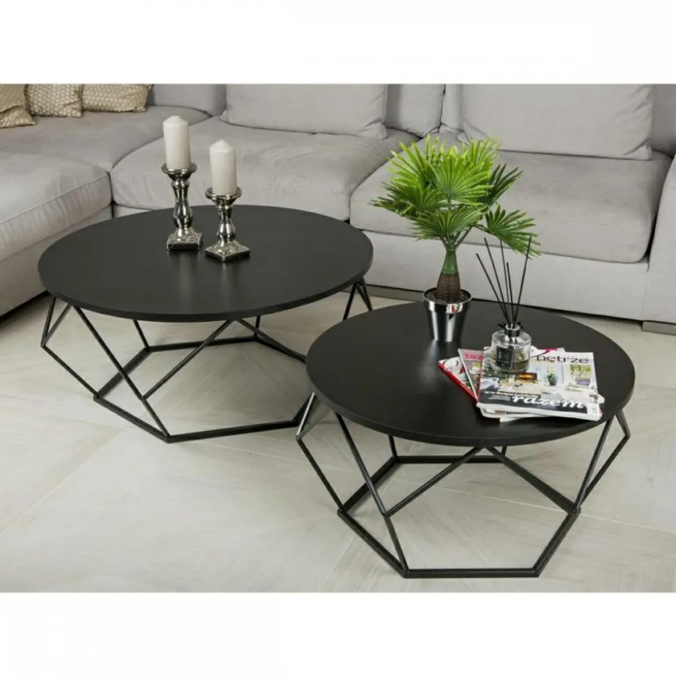 Stolik kawowy Diamond 90 cm czarny LOFT