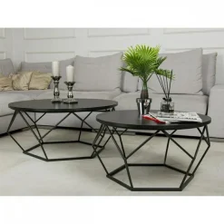 Stolik kawowy Diamond 90 cm czarny LOFT